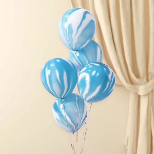 Кулі латекс 12" 30 см Агат Синій Упаковка 5 шт