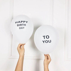 Кулі латекс 12" 30 см з написом Happy birthday to you Білий Упаковка 6 шт