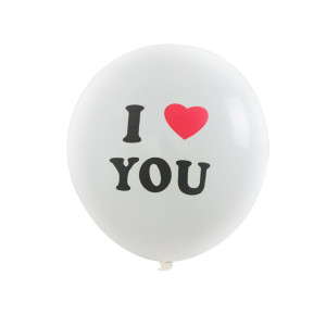 Кулі латекс 12" 30 см з написом I love you Білий Упаковка 5 шт