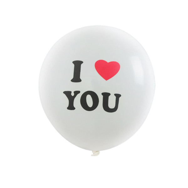 Шары латекс 12" 30 см с надписью I love you Белый Упаковка 5 шт