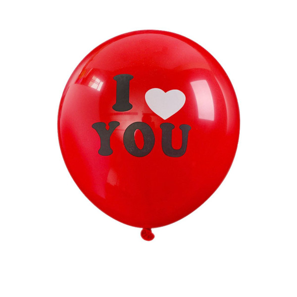 Кулі латекс 12" 30 см з написом I love you Червоний Упаковка 5 шт