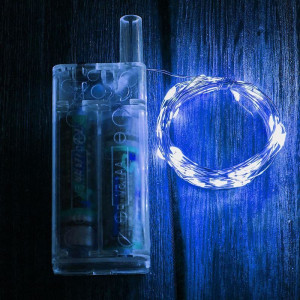 Гірлянда LED ниткова 3 метри Крапля роси Синє світло Батарейки