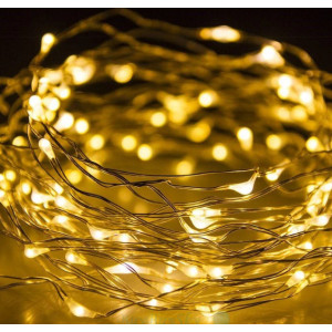 Гірлянда LED ниткова 3 метри Крапля роси Тепле світло Батарейки