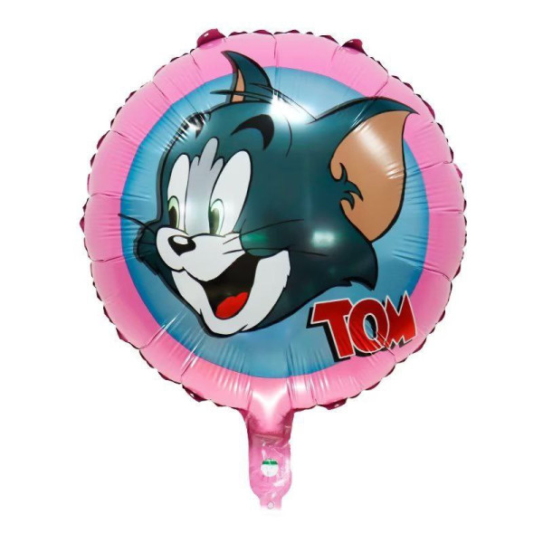 Куля фольгована кругла 18" 45 см з малюнком Том Tom and Jerry Блакитний