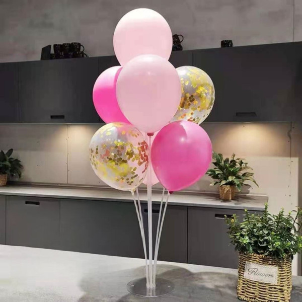 Набір на 7 повітряних куль зі стійкою утримувачем Досягнення Малиновий та рожевий