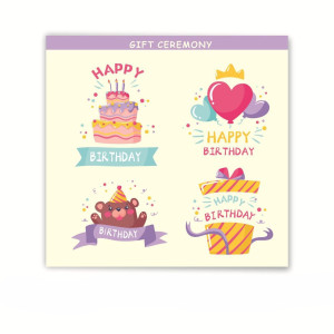 Стікери наклейки для пакування подарунків Happy birthday Різнобарвний 1 лист