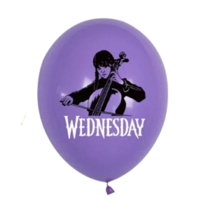 Шар латексный 12" 30 см с рисунком Венсдей Wednesday Виолончель Фиолетовый